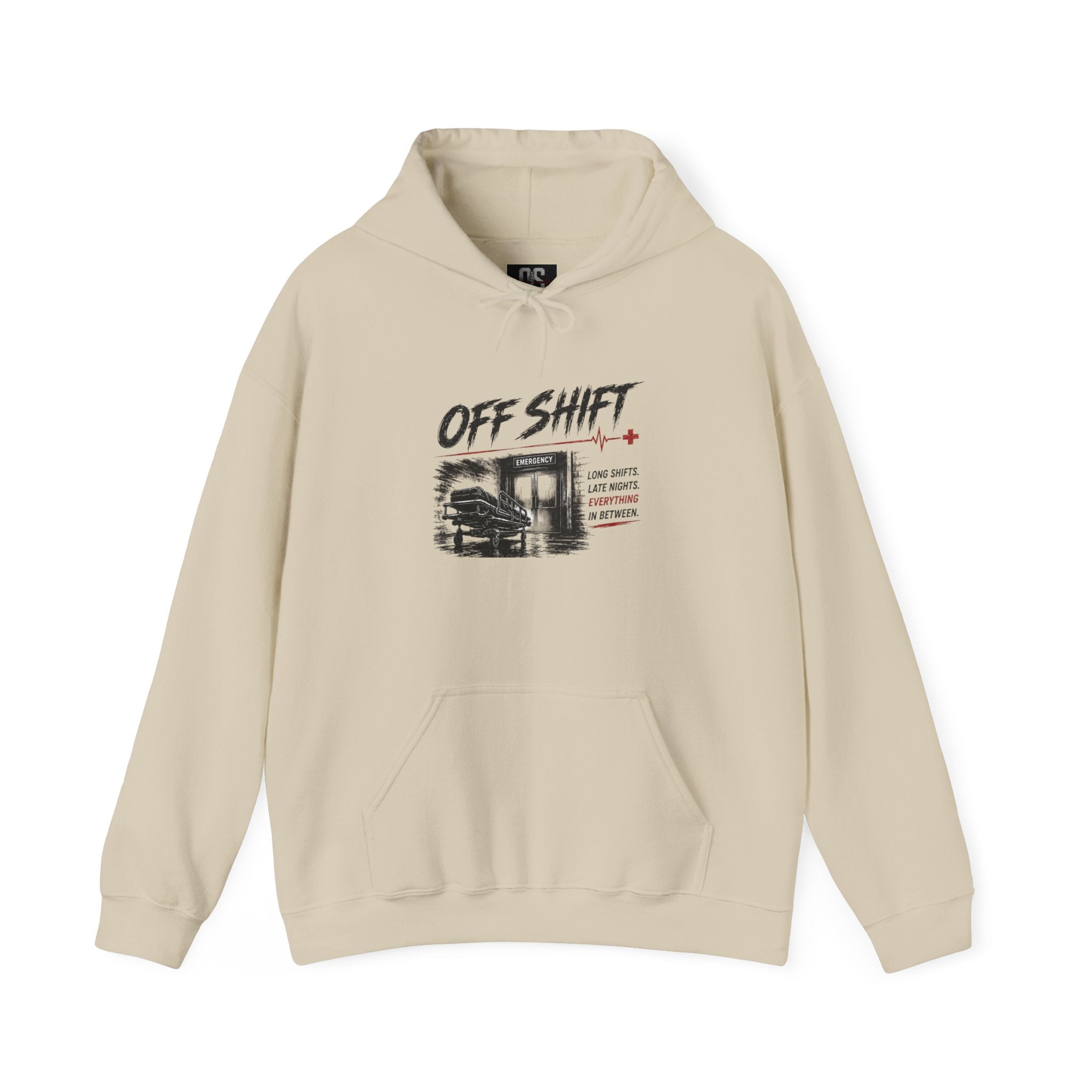 Off Shift Hoodie — Retro Workday Graphic Pullover