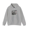 Off Shift Hoodie — Retro Workday Graphic Pullover