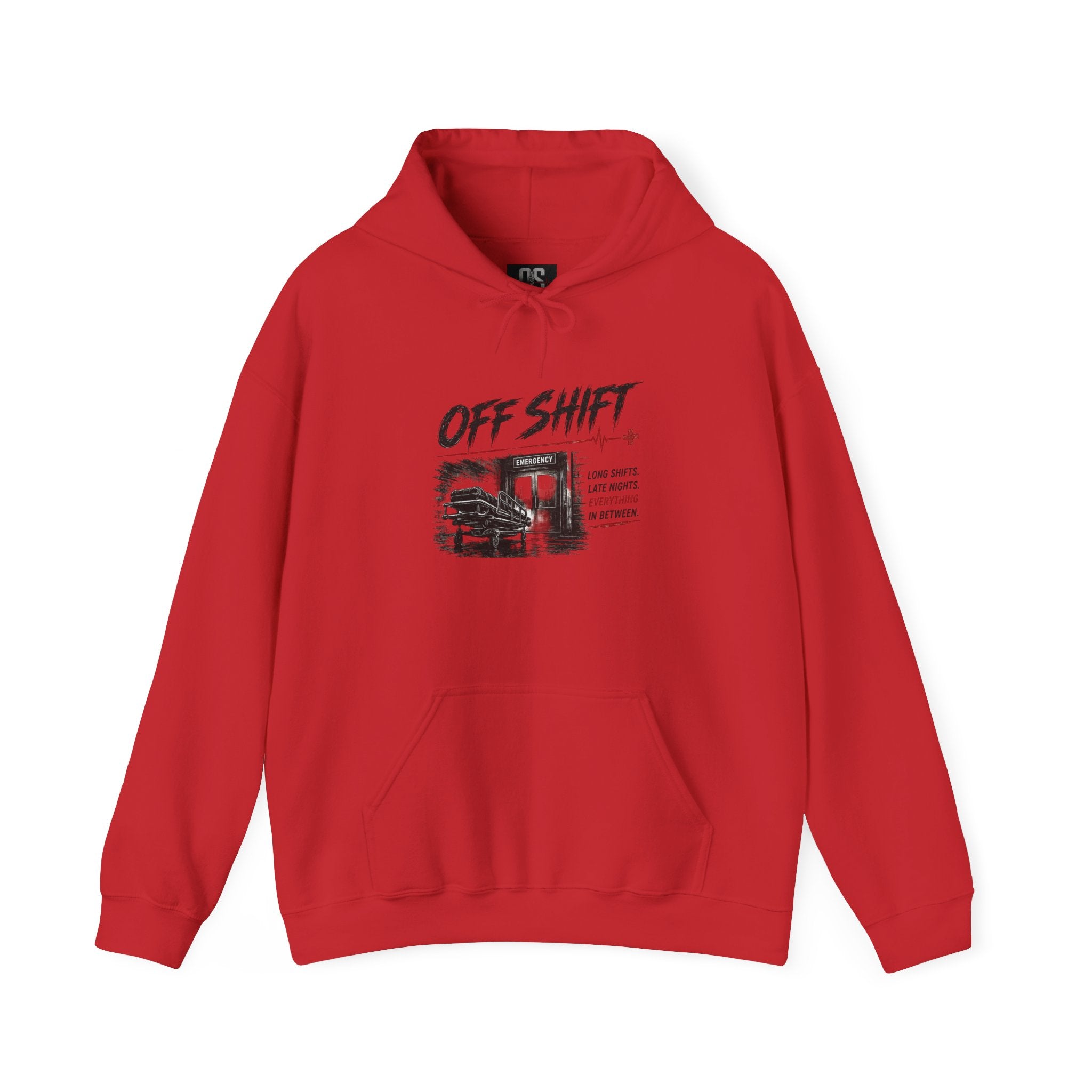 Off Shift Hoodie — Retro Workday Graphic Pullover