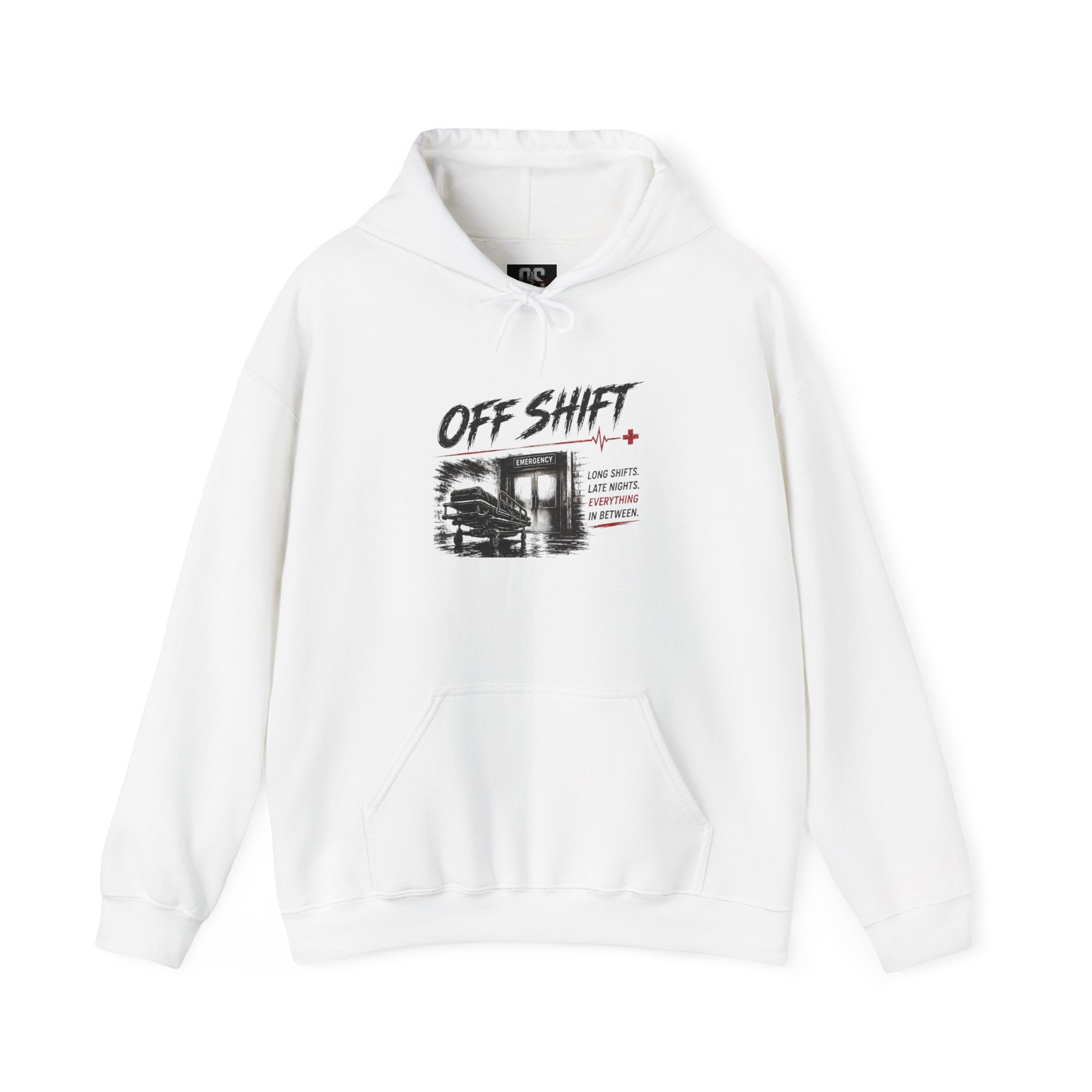 Off Shift Hoodie — Retro Workday Graphic Pullover